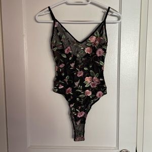 Sexy floral mesh bodysuit, size S